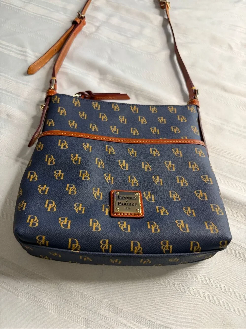 Dooney & Bourke Gretta Navy Blue Letter Carrier Crossbody Purse Handbag